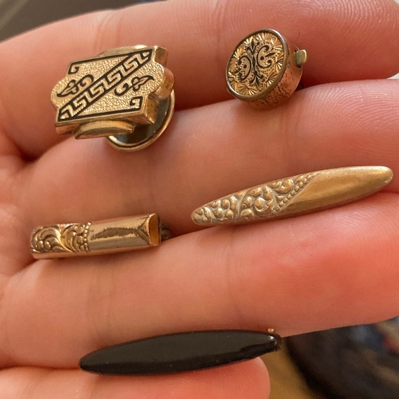 Antique Victorian & Edwardian Parts/Repair Lot, Taille D’epargne Black Enamel - Picture 4 of 10